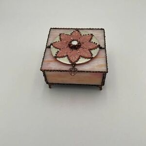 HANDCRAFTED Stained Glass Jewelry Box Keepsake Box